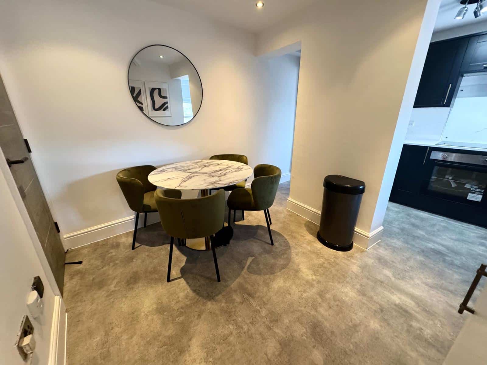 Newly refurbished open plan dining room and kitchen